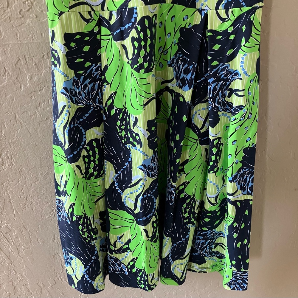 Melly M Green and Blue Patterned Mini Dress - Picture 2 of 8